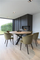 LOT - Armstoel - Ronde houten poten