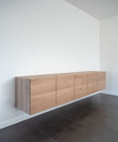 BORDEAUX - Zwevend Hangdressoir op maat - Rechte deuren - Massief Eikenhout