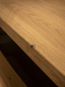 OSLO - Eiken Boomstamtafel - Omgekeerde V-poten uit staal