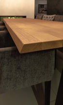 OSLO - Eiken Boomstamtafel - Omgekeerde V-poten uit staal