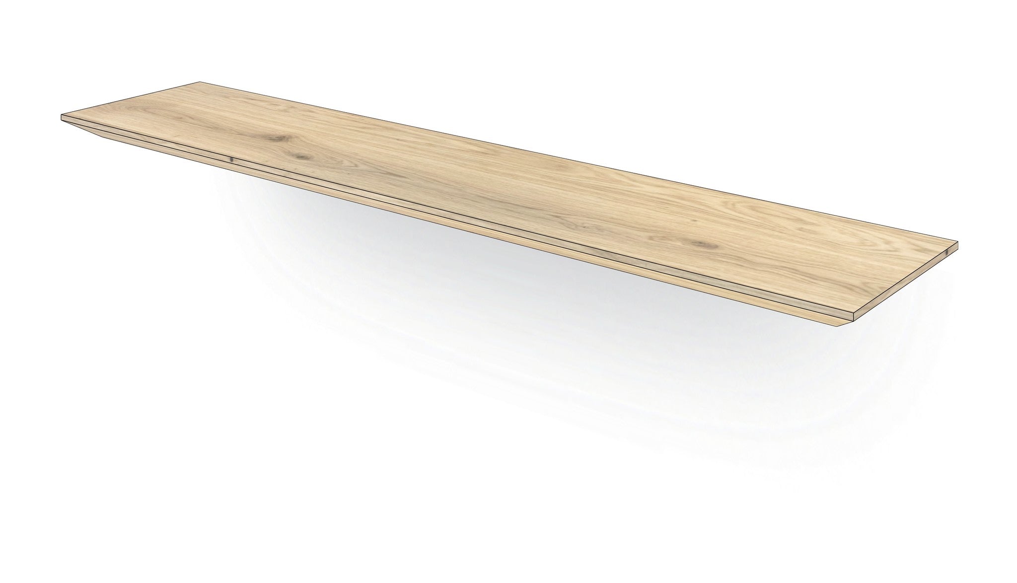 DUBLIN - Zwevende wandplank - Facet uit 40 mm massief eiken