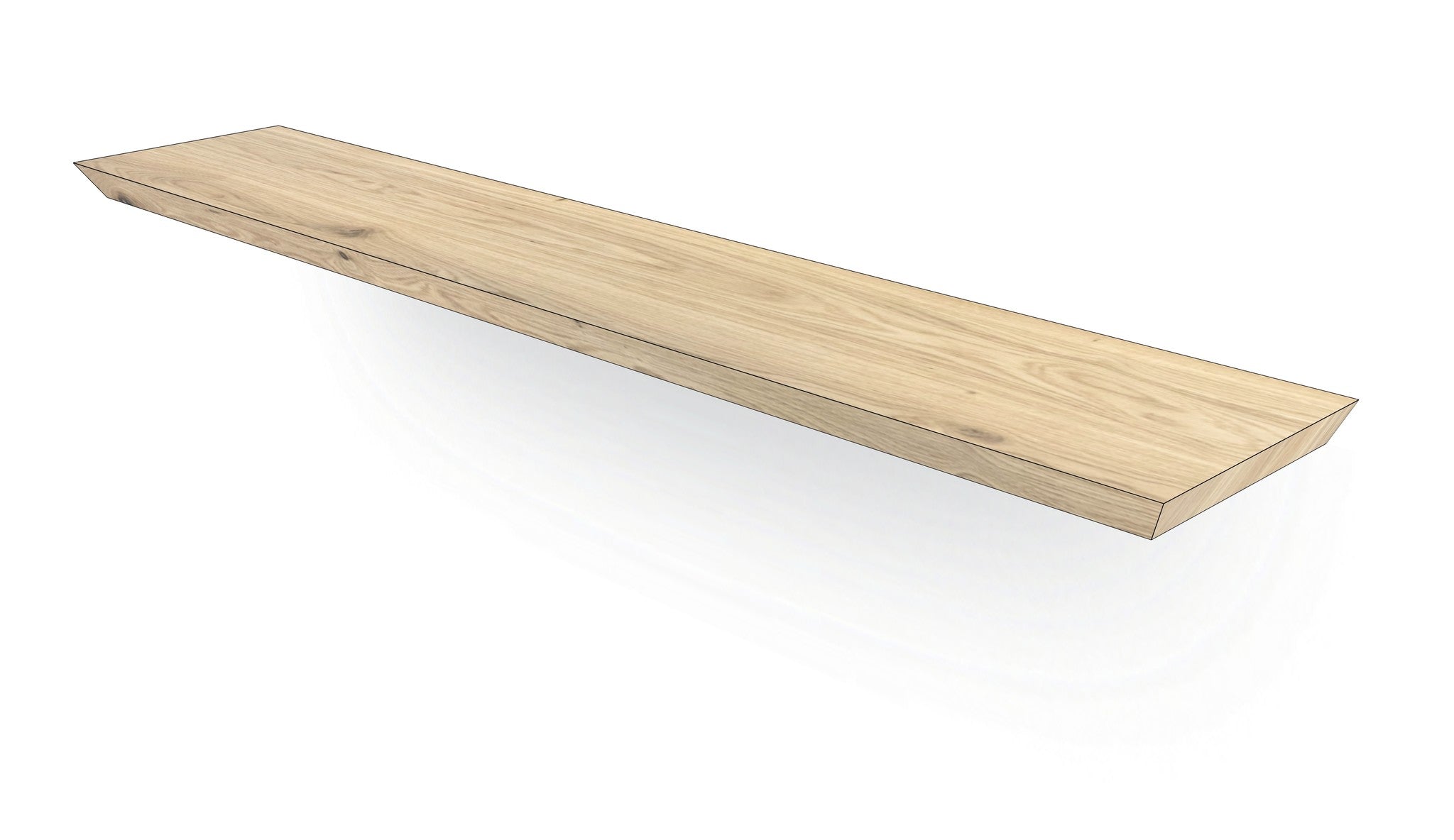 REYKJAVIK - Zwevende afgeschuinde wandplank uit 40 mm massief eiken